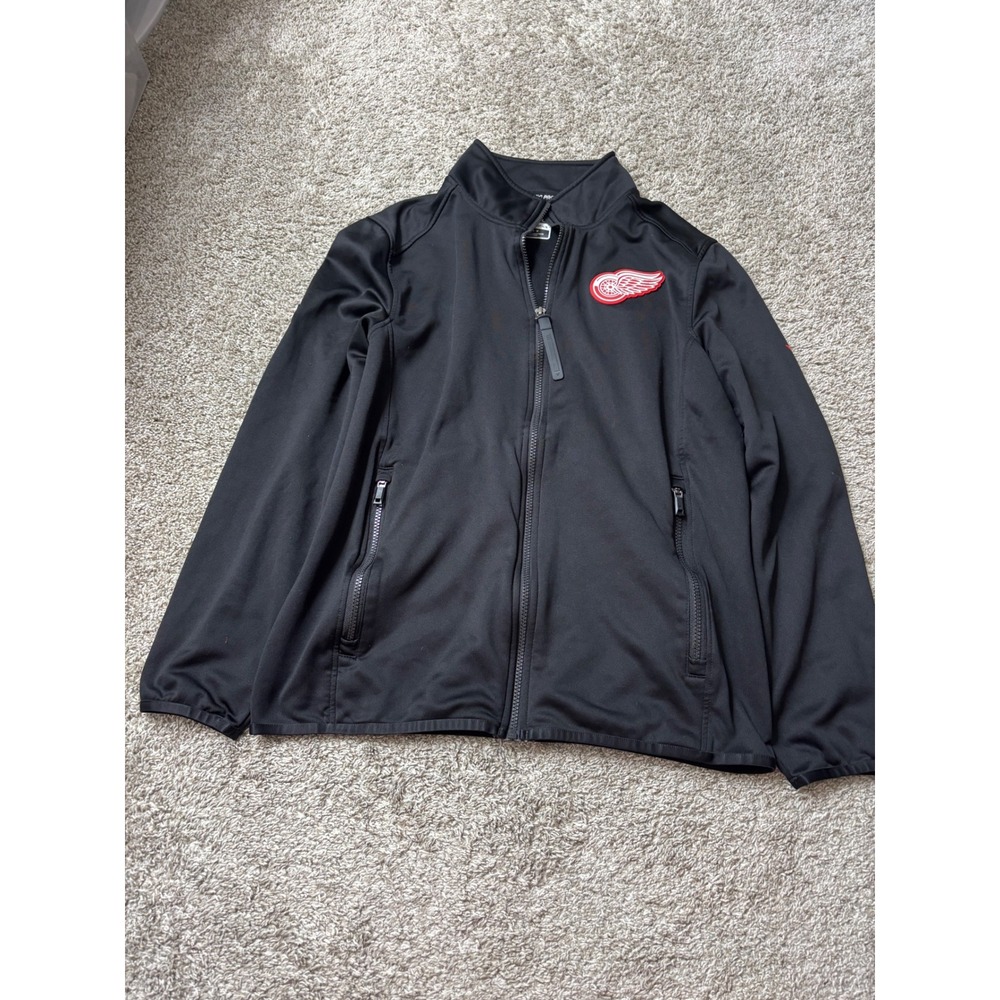 NHL Detroit Red Wings Fanatics Authentic Pro Full Zip Track Jacket Black Mens M